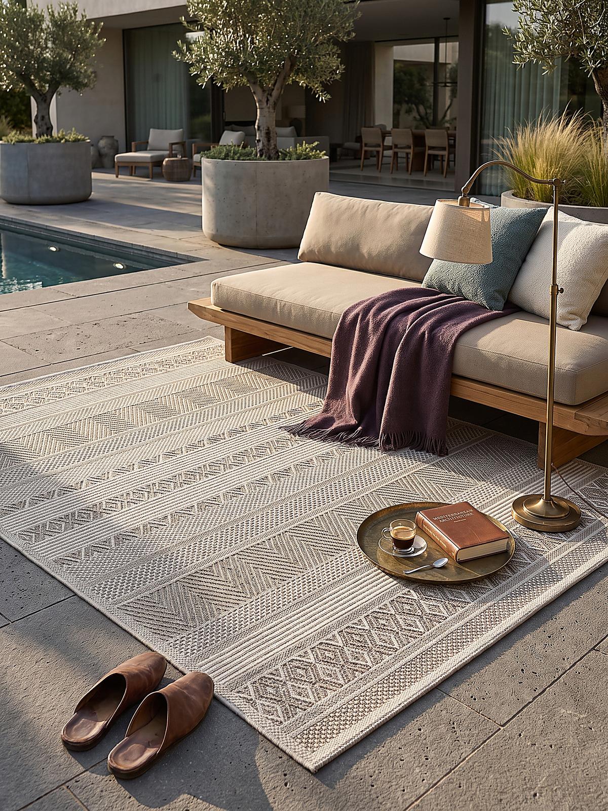 TEPPICH Flachgewebe ESERA Gestreift Polypropylen Beige 160 x 220 cm - Beige, Textil (160/220cm) - KADIMA DESIGN