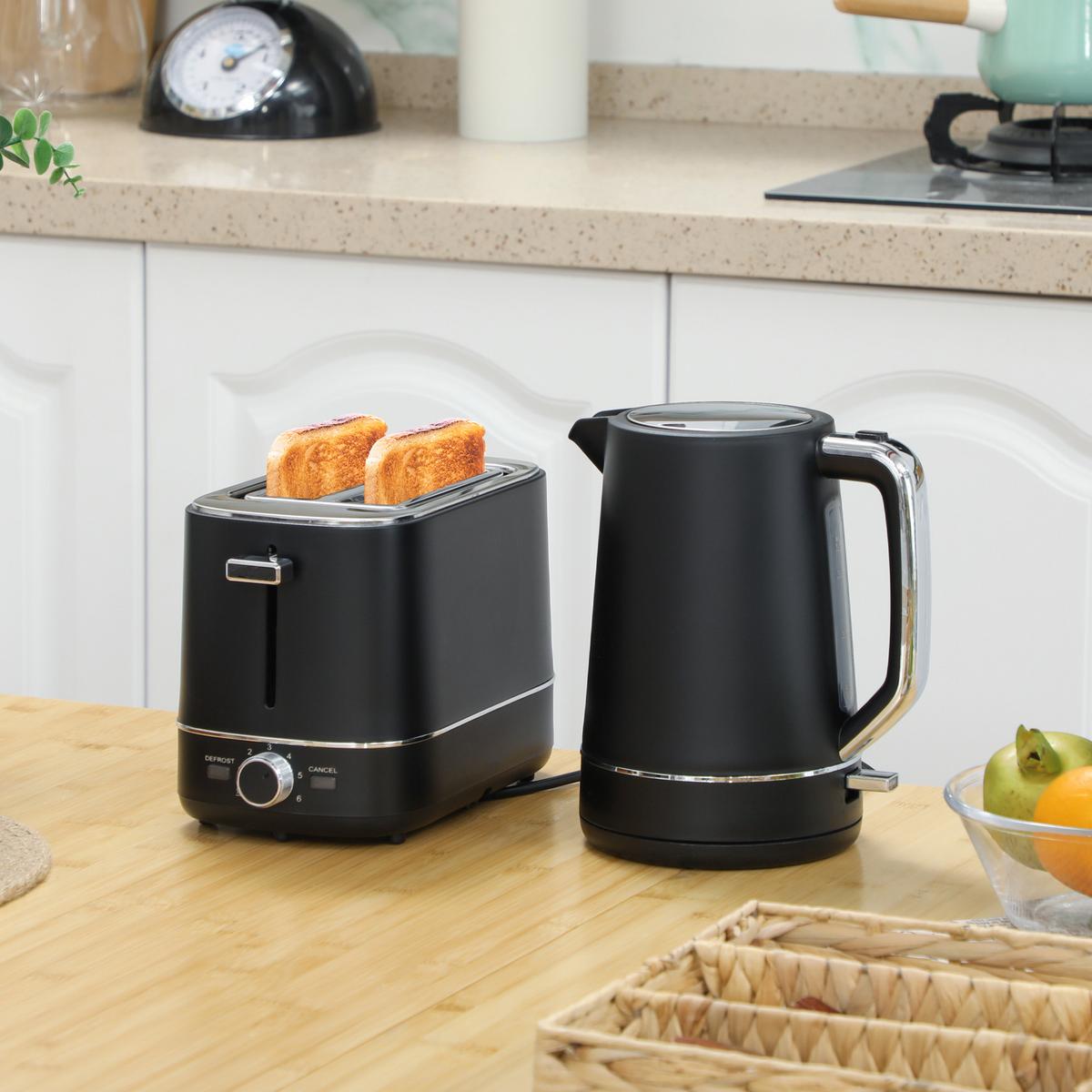 KOCHER-TOASTER-SET Stahl Kunststoff Schwarz - Schwarz, Kunststoff (16/24.3/21.2cm) - HOMCOM