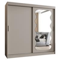 SCHIEBETÜRENSCHRANK mit Spiegel SPOTI 200/200/62 2-türig - Kaschmir/Silberfarben, Holz (200/200/62cm) - MÖBEL KRYSPOL