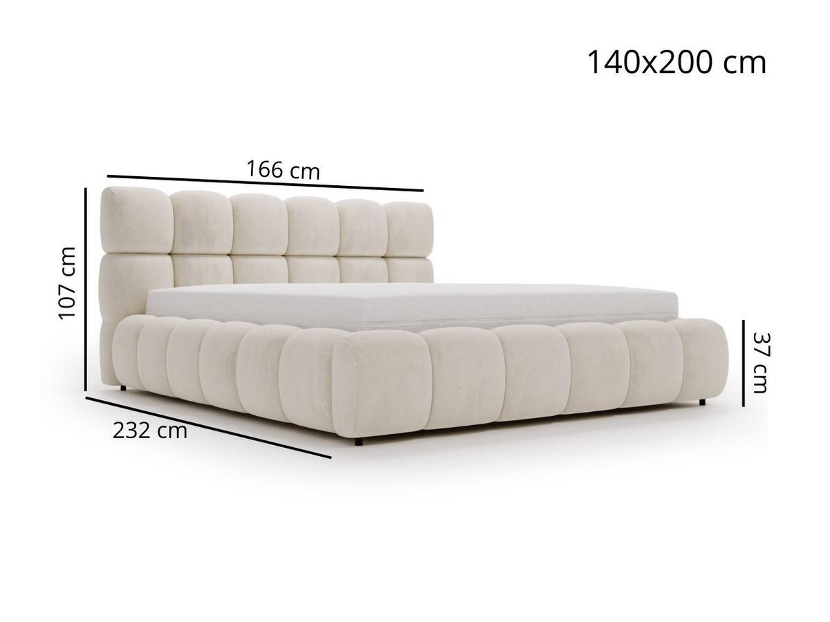 POLSTERBETT Modo 140x200 Grau - Grau, Textil (140/200cm) - Graingold