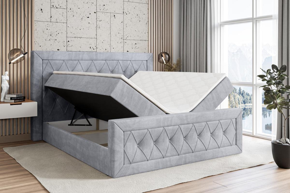 BOXBETT NOEL-Z - 120 x 200 - H3 - Hellgrau - Hellgrau, Holzwerkstoff (120/200cm) - ALTDECOR
