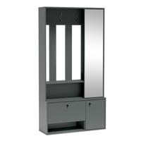 GARDEROBENSCHRANK Tokessa Stone Green 100/191/33 cm - Modern mit Spiegel und Schuhschrank - Grün, Holzwerkstoff/Kunststoff (100/191/33cm) - AX Living