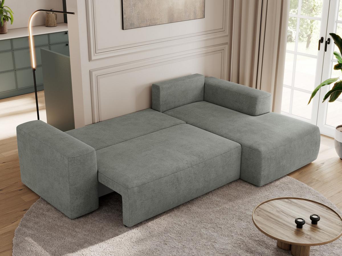 ECKSOFA TRENTINO L Grau Stukture - Rechts - Schwarz/Grau, Kunststoff/Textil (164/266cm) - MKS