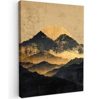 LEINWANDBILD Goldene Berge bei Mondschein Room Decor 30x40 cm - Goldfarben, Textil (30/40cm) - MuchoWow