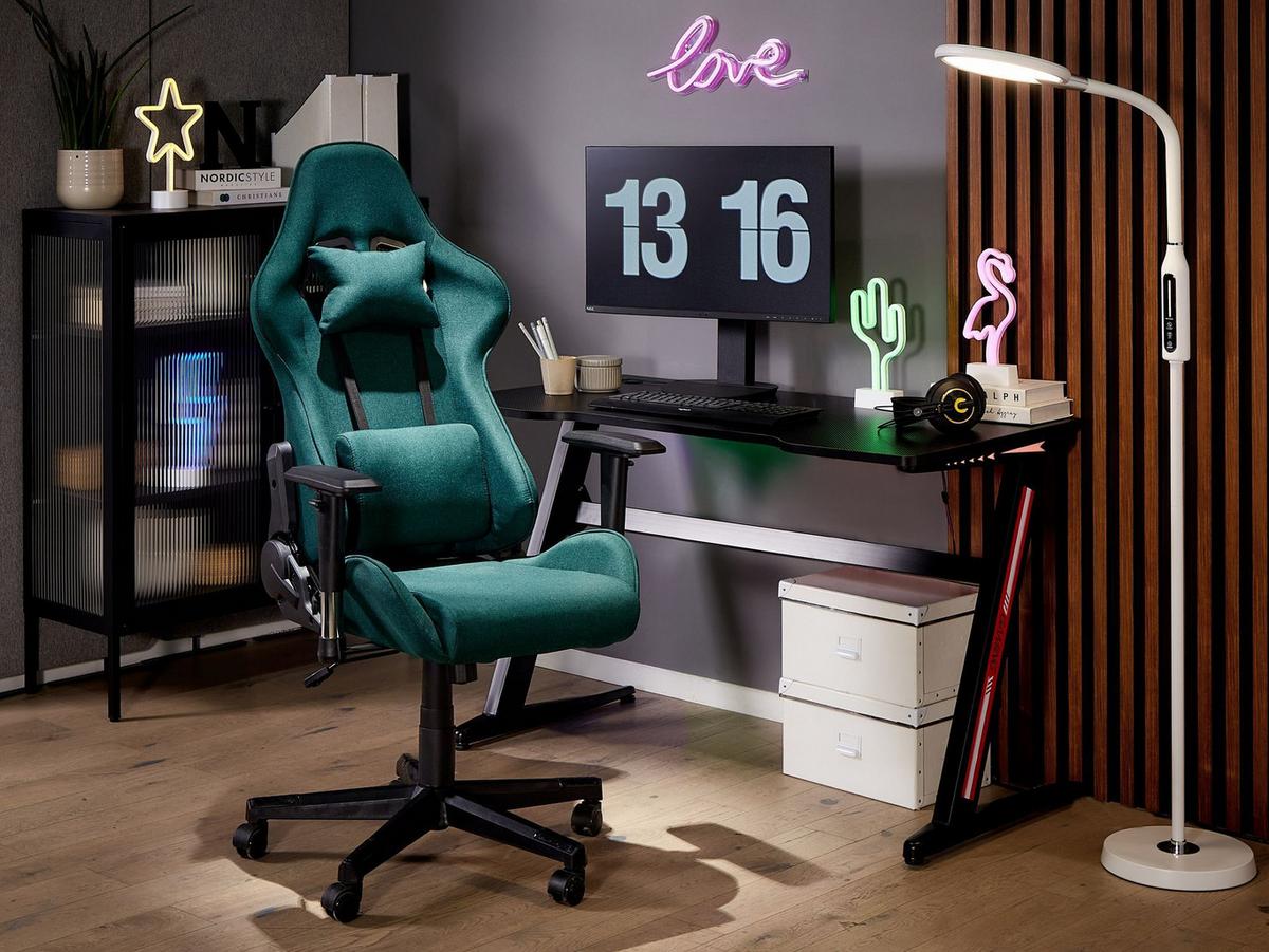 GAMINGSTUHL Polyester Grün Warrior - Grün, Textil/Metall (62/122/62cm) - Beliani