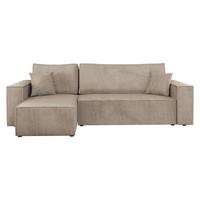 ECKSOFA Karl Cord - Beige/Schwarz, Holz/Kunststoff (244/145cm) - MIRJAN24