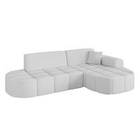 ECKSOFA Ottomane Rechts LIVO-L1 - 252x173x79,5 cm Weiß - Weiß, Holzwerkstoff/Textil (252/173cm) - ALTDECOR
