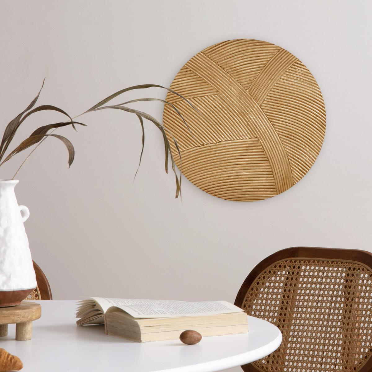 WANDBILD Struktur - Natur - Kunst - Rattan Deko Wohnzimmer 30x30 cm - Naturfarben, Kunststoff (30/30cm) - MuchoWow
