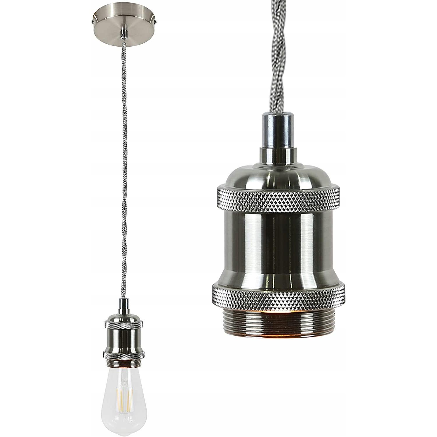 PENDELLEUCHTE Natascha 10/10/130 cm - Chromfarben, Metall (10/10/130cm) - Nettlife