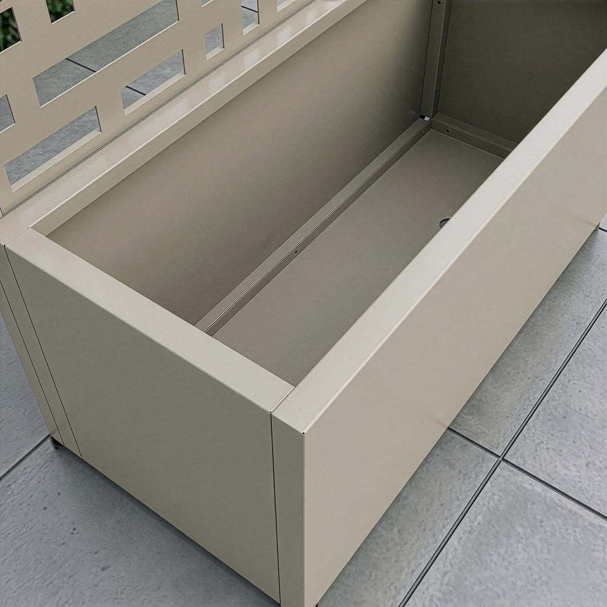 BLUMENKASTEN mit Trennwand Bernalda - Beige, Metall (82/190/38cm) - casa.pro