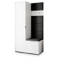 GARDEROBENSCHRANK LORI 95/181/51 cm Modern Weiß - Schwarz/Weiß, Holzwerkstoff (95/181/51cm) - MASSENO