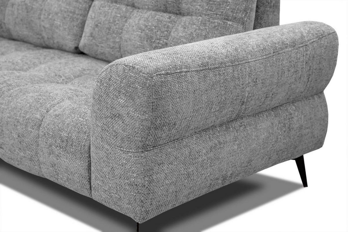 ECKSOFA SALVINI 5-Sitzer, grau - Schwarz/Grau, Holzwerkstoff/Textil (158/292cm) - Wozimo