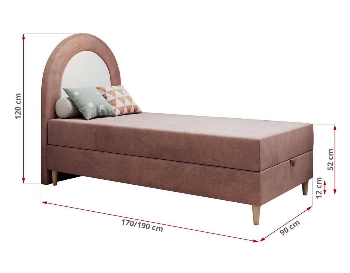 BOXBETT NEST 90/180 Rosa Velvet hydrophob - H3 - Rosa, Holz/Textil (90/180cm) - MKS