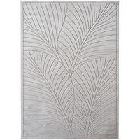 TEPPICH Outdoor, Fußbodenheizung-geeignet, mit Blattmotiv, ENGADIN in Silbergrau, 120 x 170 cm - Grau, Textil (120/170cm) - KADIMA DESIGN