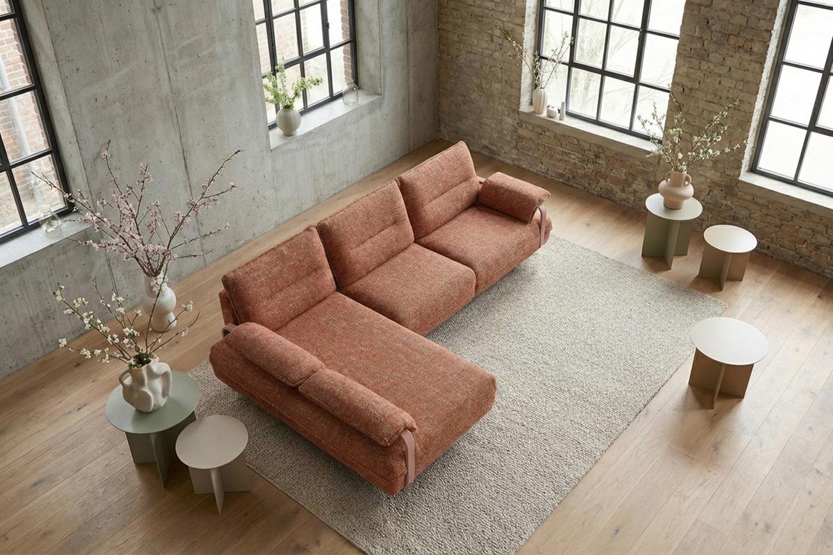 ECKSOFA ANISSA Braun Flachgewebe - Schwarz/Braun, Kunststoff/Textil (297/185cm) - KAWOLA