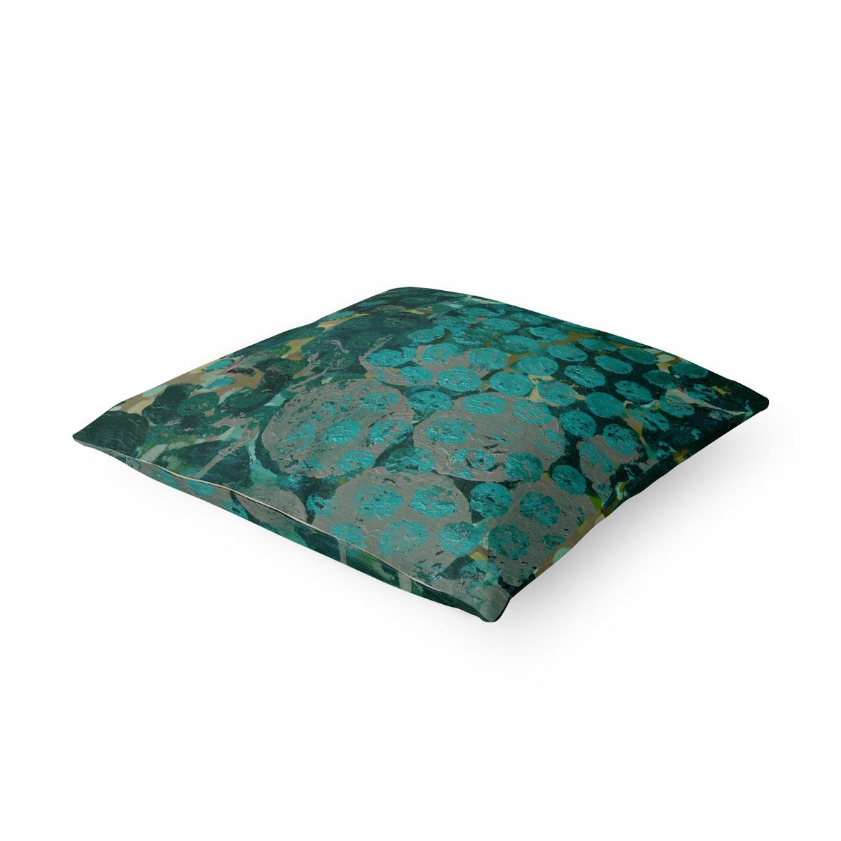 DEKOKISSEN Callais 50/50 cm - Türkis, Textil (50/50/10cm) - Bilderwelten