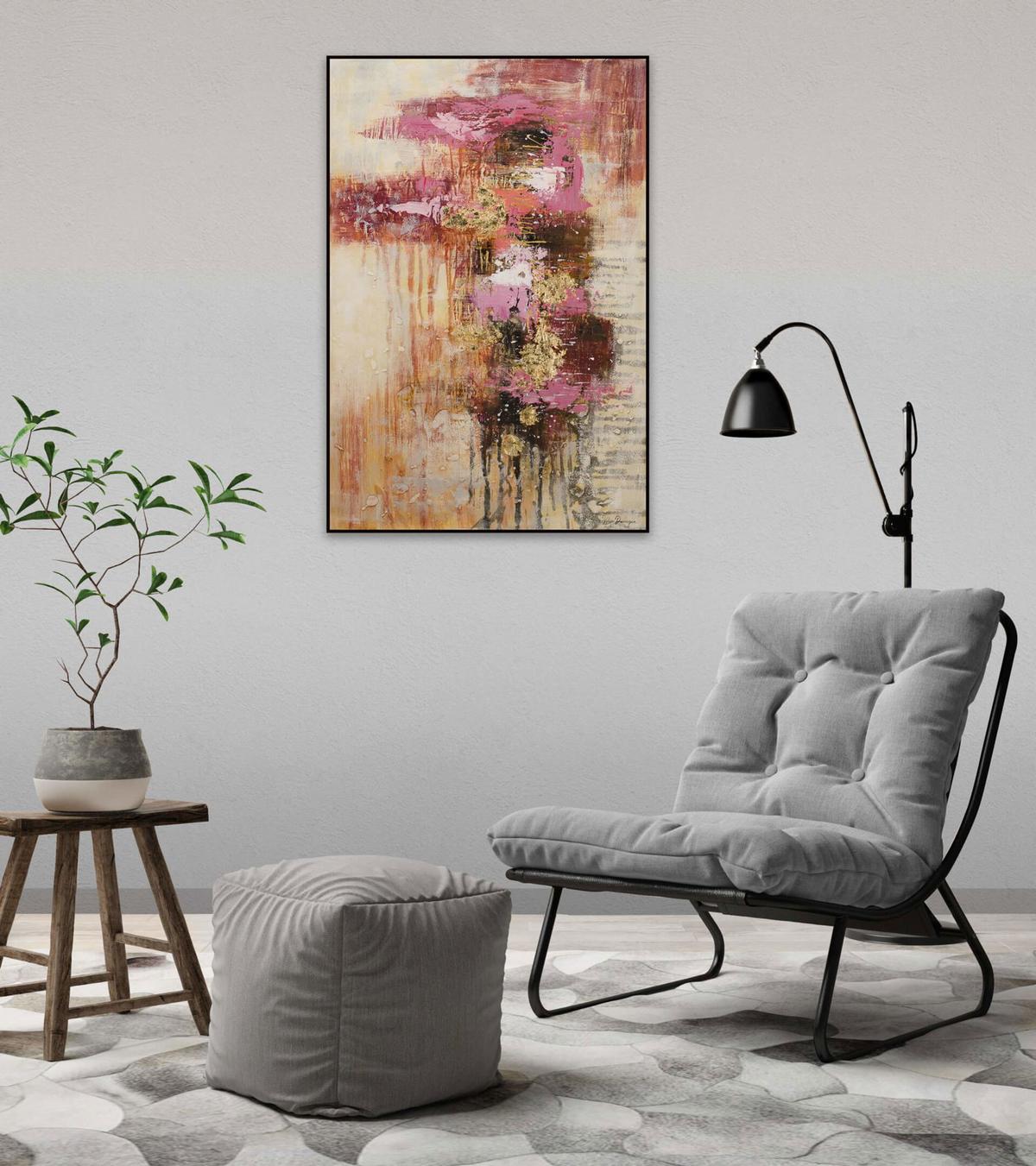 ACRYLBILD HANDGEMALT 80/120 cm - Pink, Holz/Textil (80/120cm) - KUNSTLOFT