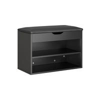 SCHUHBANK mit 2 Ablagen Schwarz 60x30x43cm Modern - Schwarz, Holzwerkstoff (30/43/60cm) - SoBuy