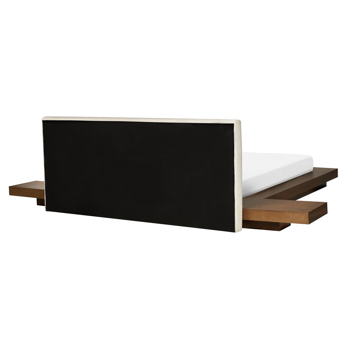 BETT mit Lattenrost 160/200 cm MDF-Platte Braun Zen - Braun, Holz (160/200cm) - Beliani