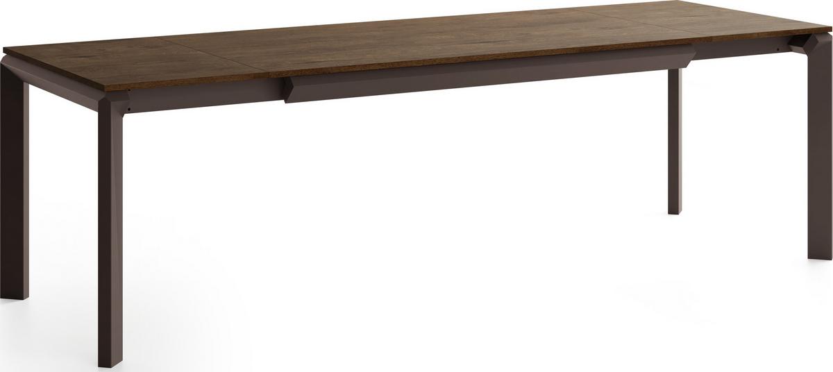 ESSTISCH Elan rechteckig ausziehbar verlängerbar mit Braunen Metallbeinen, Eiche Braun Rustikal 160-250/90/76 cm - Alteiche/Braun, Holzwerkstoff/Metall (90/250/76cm) - WFL GROUP