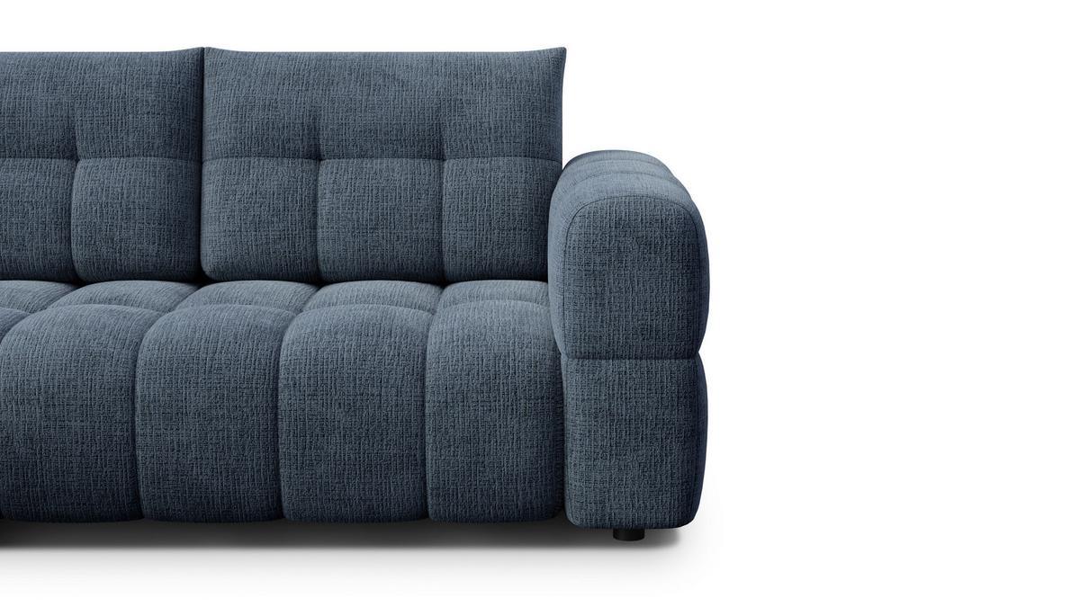ECKSOFA CLOUDI 4-Sitzer links, marineblau - Blau/Schwarz, Holz/Textil (294/160cm) - Wozimo
