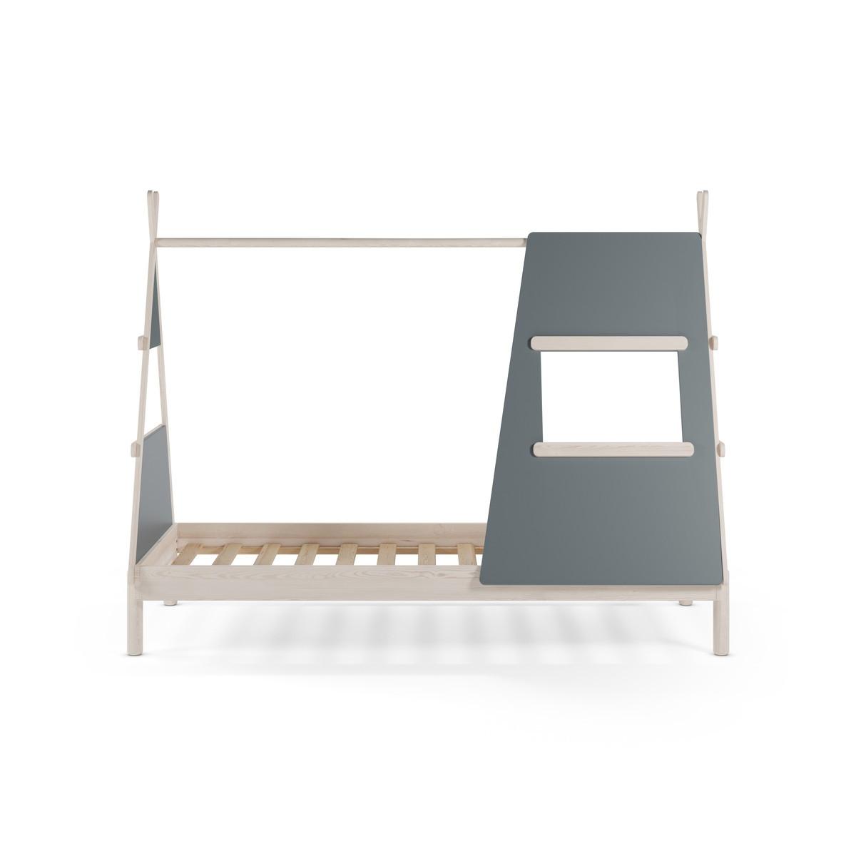 TIPIBETT 90x200 cm mit integriertem Fenster 104.6/219,4/159,3 cm - Grün, Holzwerkstoff (200/90cm) - Calicosy