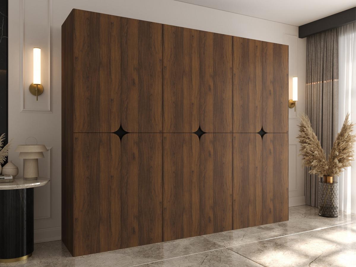 DREHTÜRENSCHRANK Espresso 240 cm - Nussbaumfarben/Schwarz, Holzwerkstoff/Kunststoff (240/203/50cm) - MIRJAN24