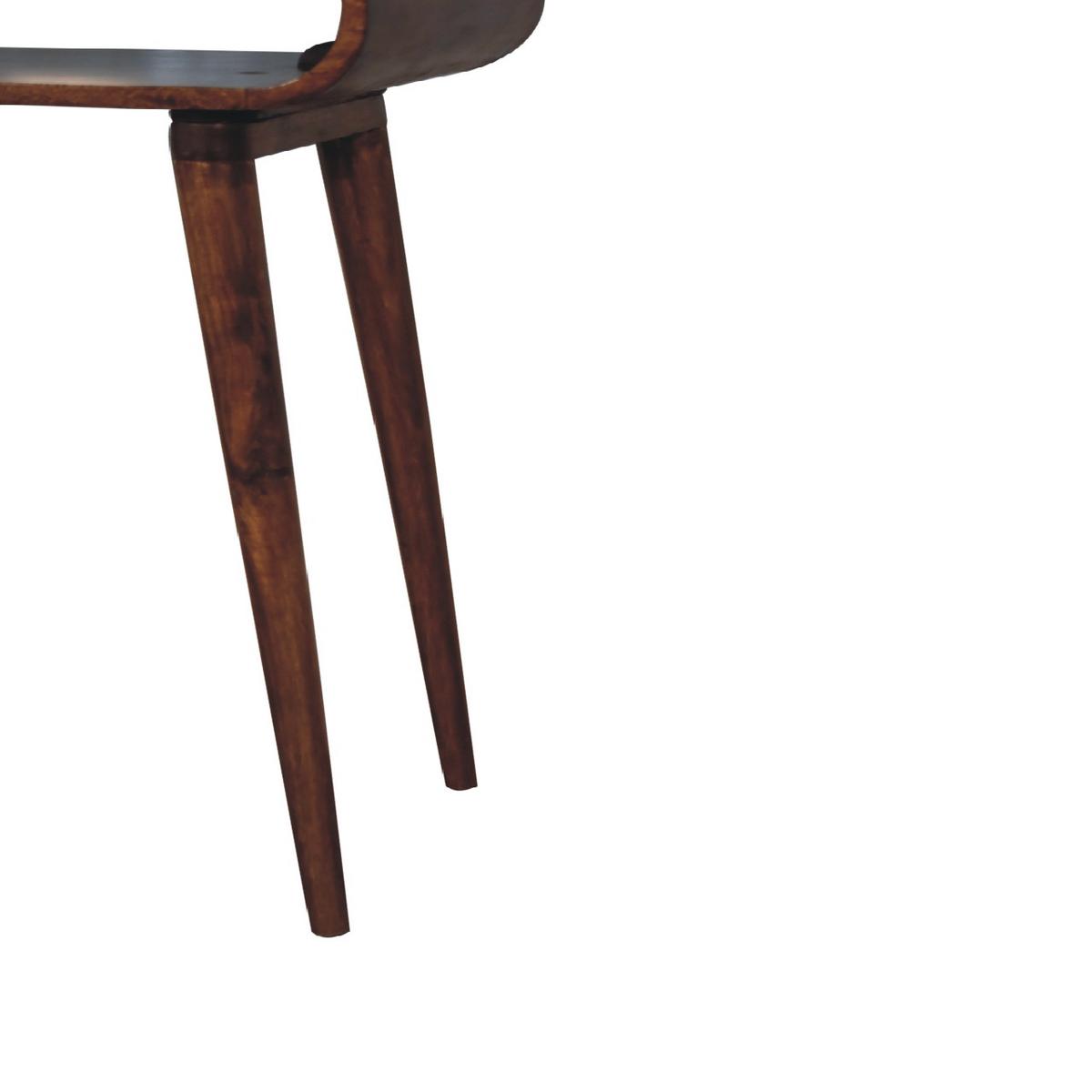 KONSELENTISCH aus Massivholz, Offener Lagerraum, Braun - Kastanienfarben/Messingfarben, Holz/Metall (35/90/80cm) - Artisan Furniture