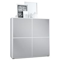 HIGHBOARD Cuba Türen in Hellgrau seidenmatt - Greige, Holzwerkstoff (104/105.5/35.5cm) - Vladon