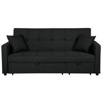 3-SITZER-SCHLAFSOFA Polyester Schwarz Glomma - Schwarz, Textil (207/95/87cm) - Beliani