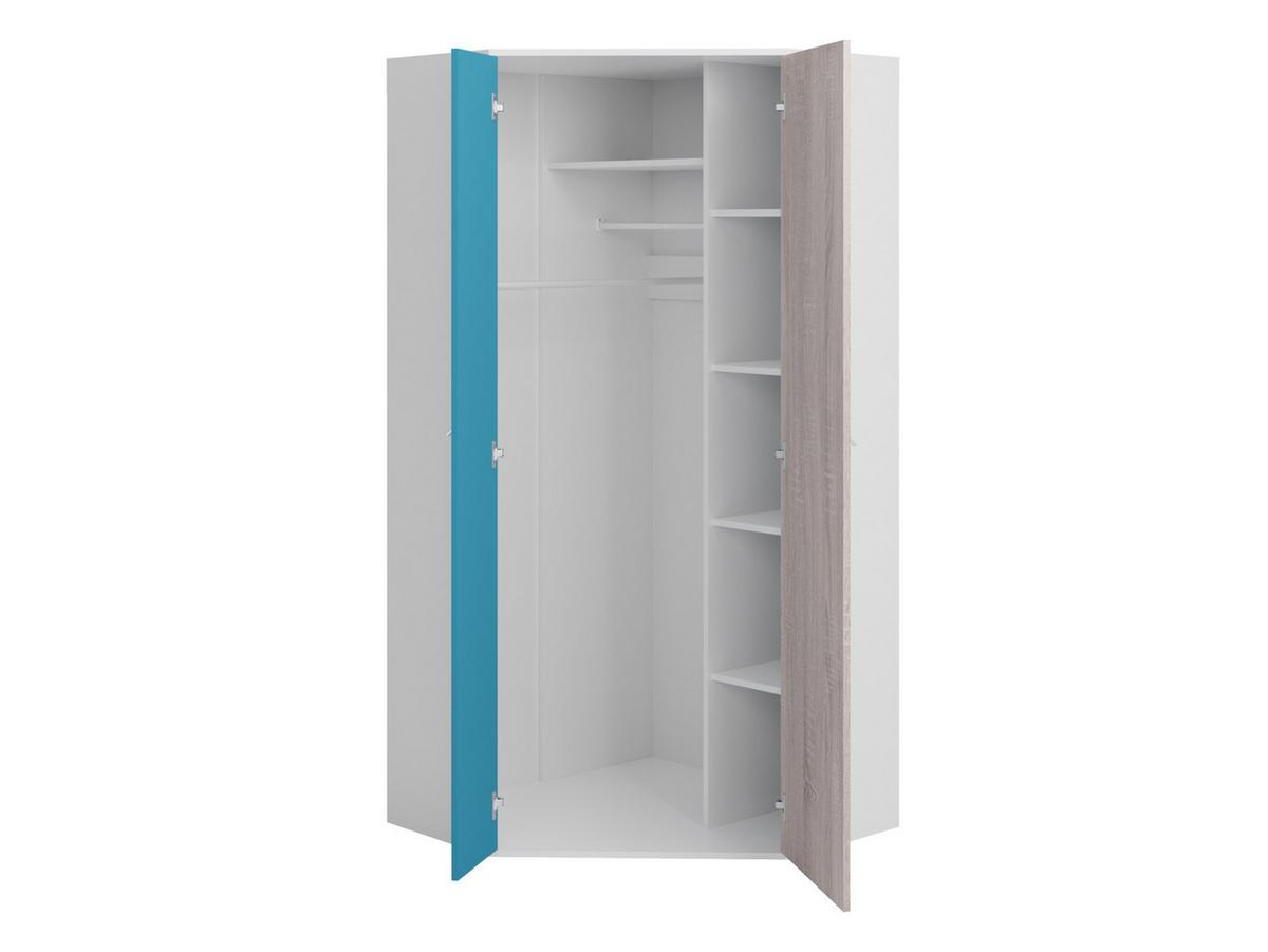 ECKKLEIDERSCHRANK Planet 02 L / P - Eichefarben/Schwarz, Holzwerkstoff (90/190/90cm) - MIRJAN24