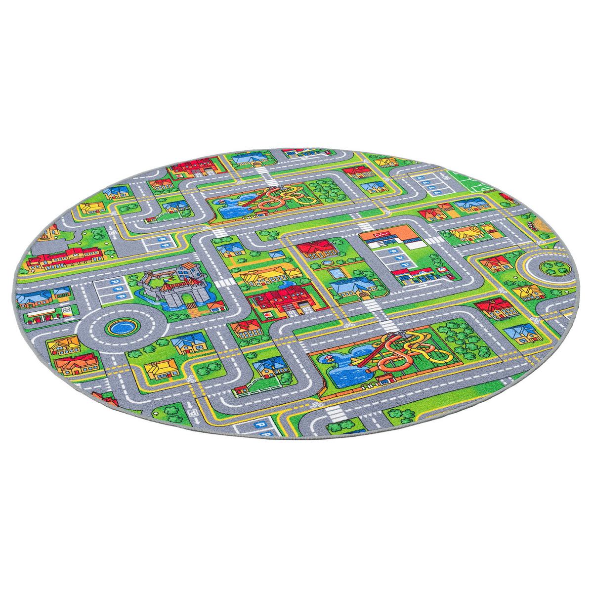 KINDER SPIEL TEPPICH ABENTEUERLAND BUNT RUND - Multicolor, Textil (100/100cm) - Snapstyle
