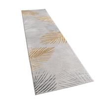 KURZFLORTEPPICH, mit Blätter-Motiv, Gold, 80 x 300 cm - Goldfarben, Textil (300/80cm) - KADIMA DESIGN