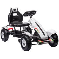 KINDER-GOKART Kunststoff Metall Weiß - Weiß, Kunststoff (117/58/61cm) - HOMCOM