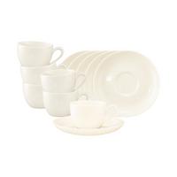 ESPRESSOTASSEN MIT UNTERTASSEN Savona Fine Diamond creme 110 ml 6er Set - Creme, Keramik (13/6.8/13cm) - Seltmann Weiden