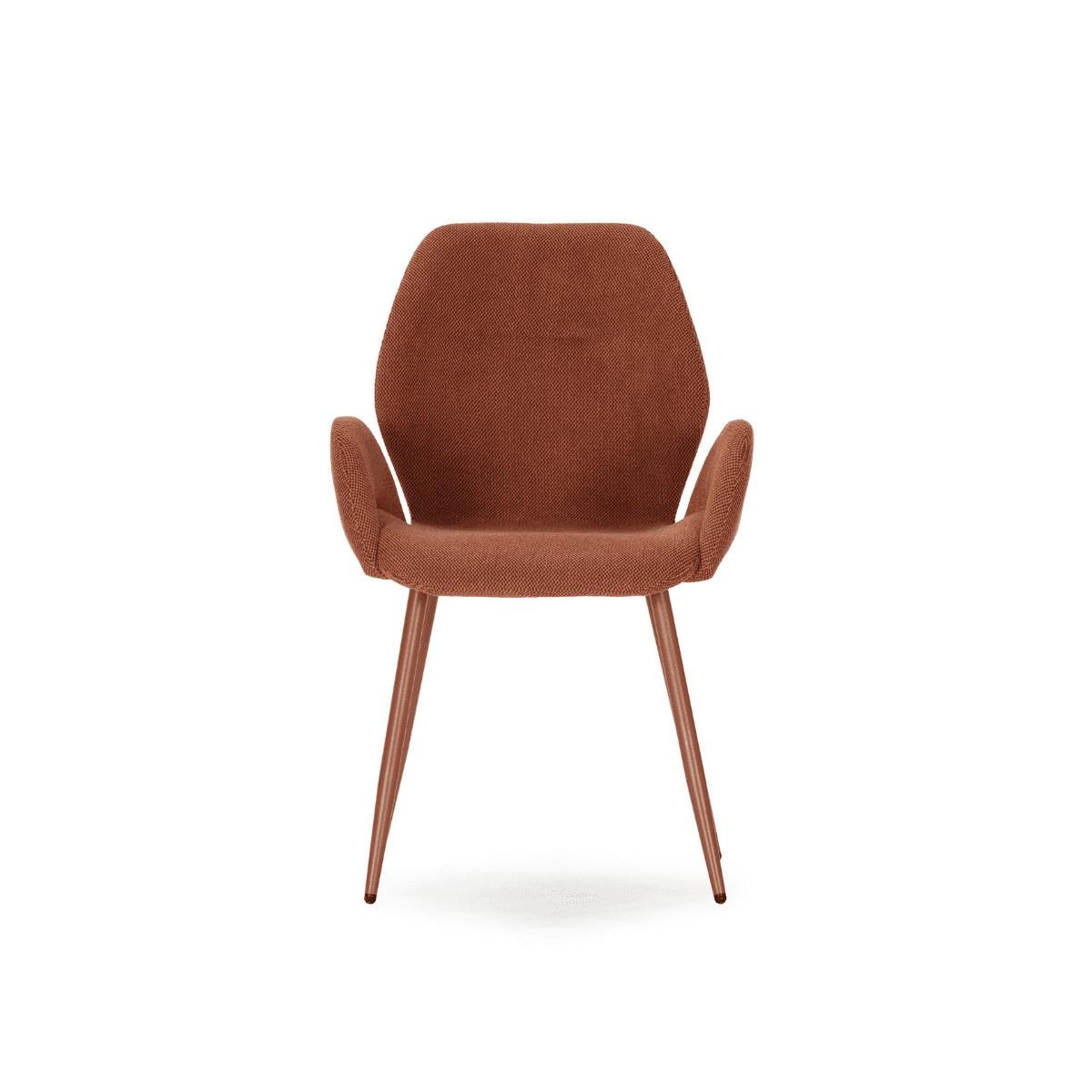 STOFFSESSEL 2er-Set mit Metallfüßen 57/47,5/57,5 cm - Terracotta, Textil (57/47.5/53cm) - Calicosy