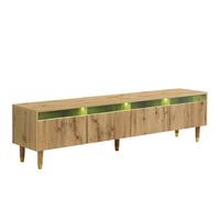 TV-LOWBOARD holzoptik & rillen-design – 4 schubladen & 178 cm länge - Naturfarben, Holzwerkstoff (178/45/35cm) - Urban Meuble