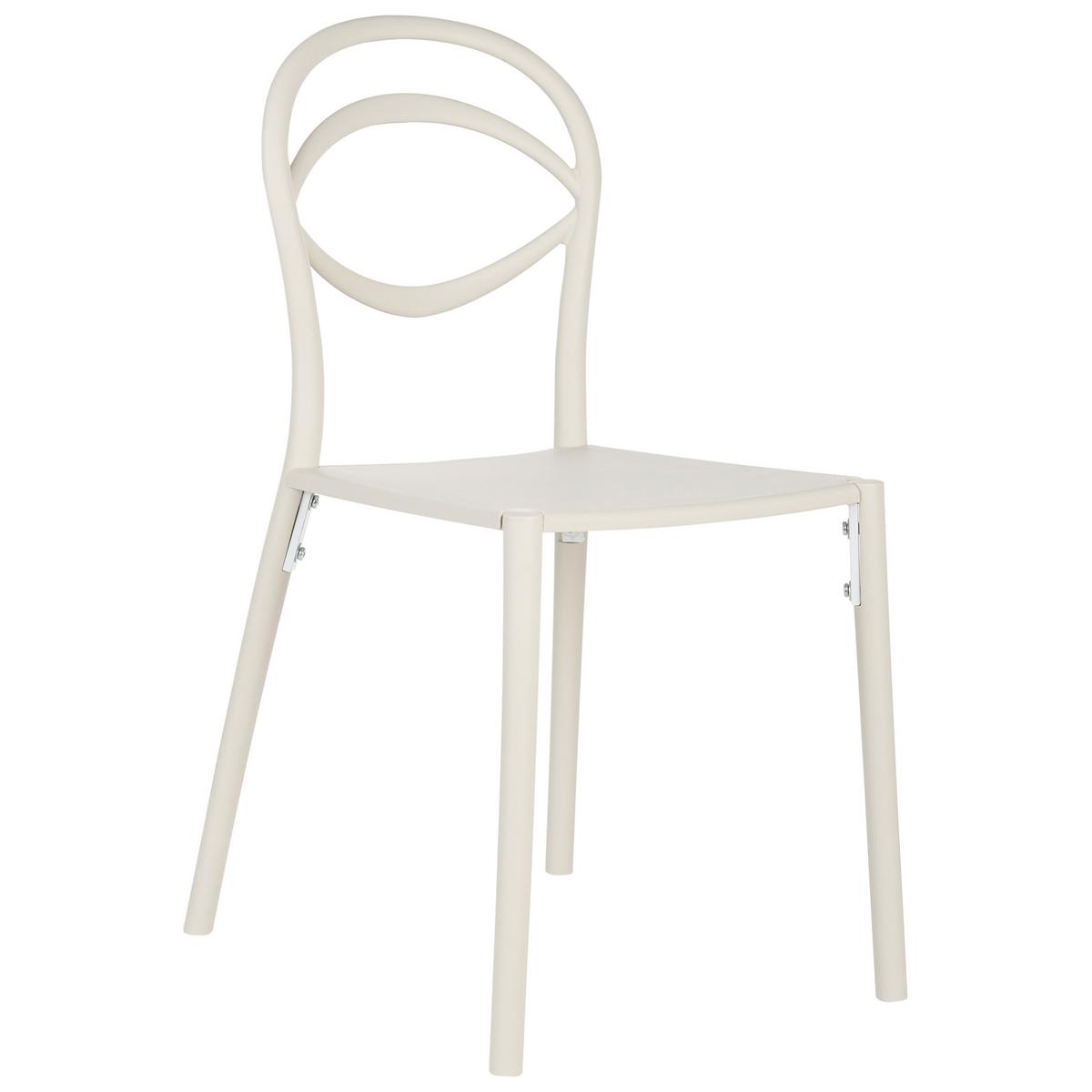GARTENSTUHL 4er-Set Cremeweiß Covolo - Weiß, Kunststoff (50/86/52cm) - Beliani