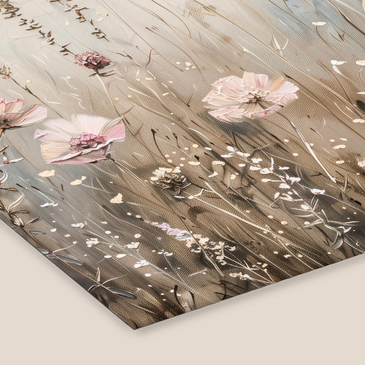 POSTER MIT RAHMENGERAHMTES BILD Blumen - Rosa - Modern - Beige 40x40 cm - Beige, Papier (40/40cm) - MuchoWow