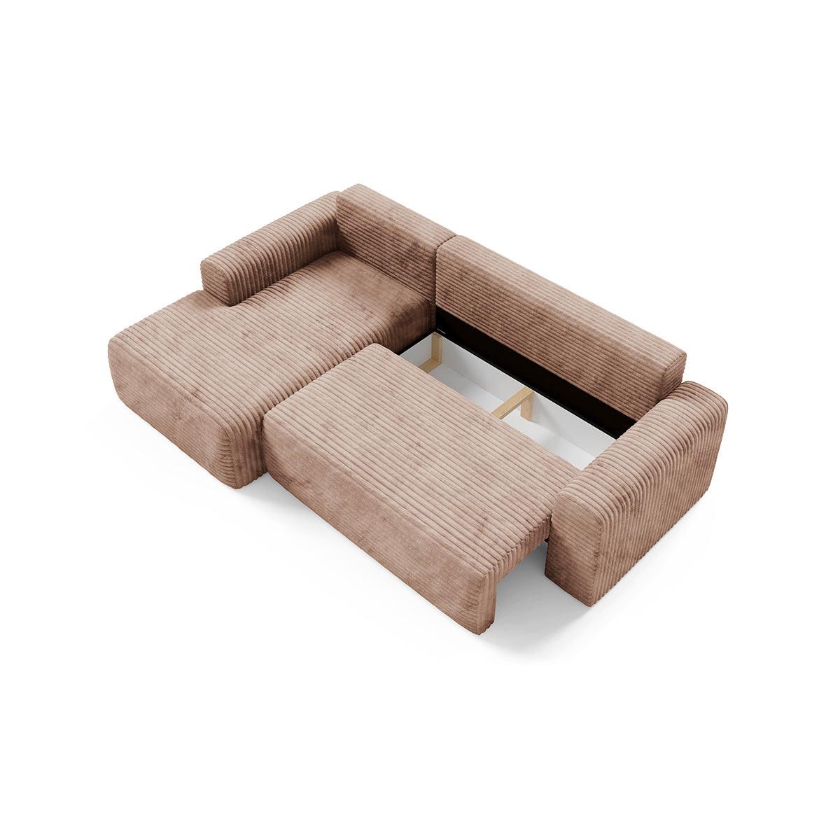 ECKSOFA Romeo 3 Sitzplätze Hellbraun - Braun, Holz (268/163cm) - Petits-meubles