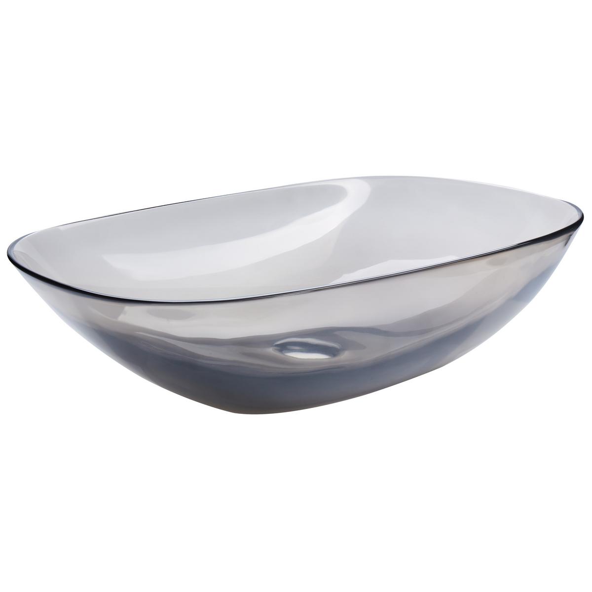 AUFSATZWASCHBECKEN Schwarz 54/36 cm Mineralwerkstoff Moengo - Transparent/Schwarz, Keramik (54/15/36cm) - Beliani