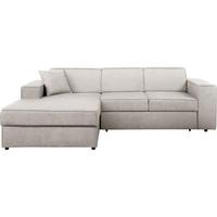 ECKSCHLAFSOFA mit Schlaffunktion Pedro L beige links - Beige/Schwarz, Kunststoff/Textil (267/160cm) - Beautysofa