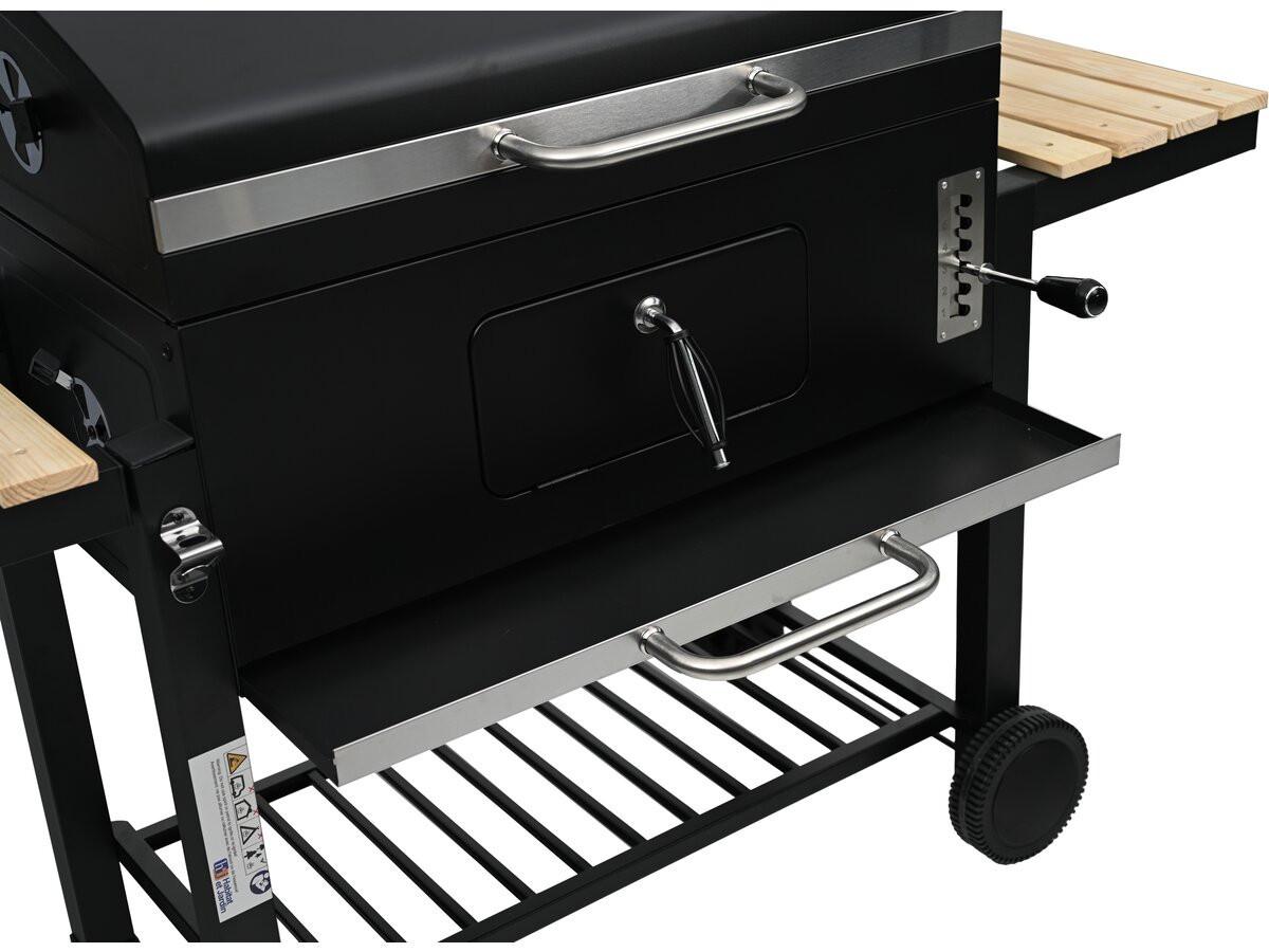 HOLZKOHLENGRILL marquis Schwarz - Schwarz, Metall (56/108/160cm) - Habitat Garten