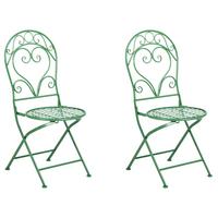GARTENSTUHL 2er Set Metall Grün Albinia - Grün, Metall (42/94/55cm) - Beliani