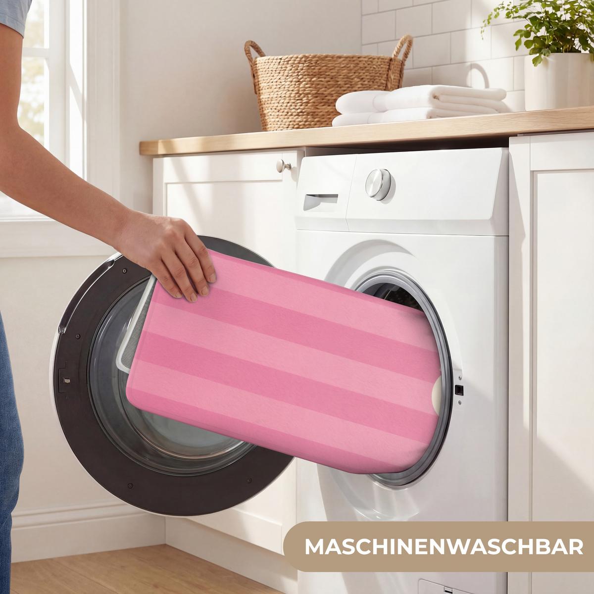 BADEMATTE Gestreift - Rosa - Chéri 60x120 cm - Pink, Textil (60/120cm) - OnlyWow