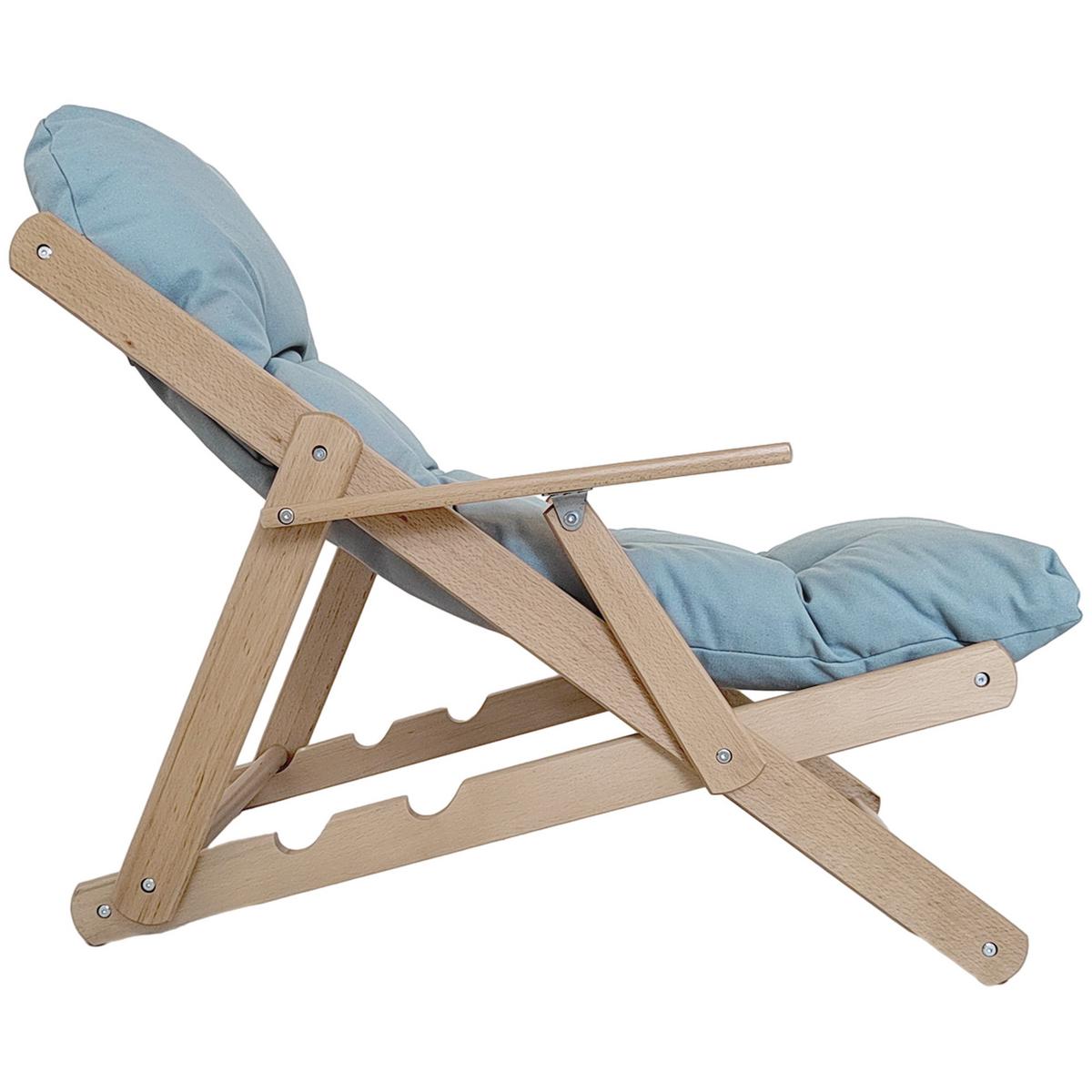 RELAXSESSEL Klappbar mit Polsterung Grau - Hellgrau, Holz (89/96/71cm) - HOMCOM