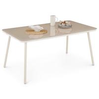 GARTENTISCH VOLONTE beige, cremeweiß - Beige, Glas/Metall (90/160/75cm) - IDIMEX