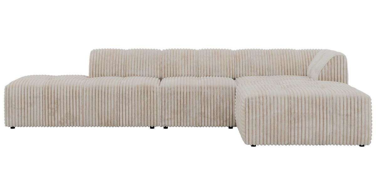 ECKSOFA GRIDA 3M L Beige Cord - Rechts - Beige/Creme, Kunststoff/Textil (176/335cm) - MKS