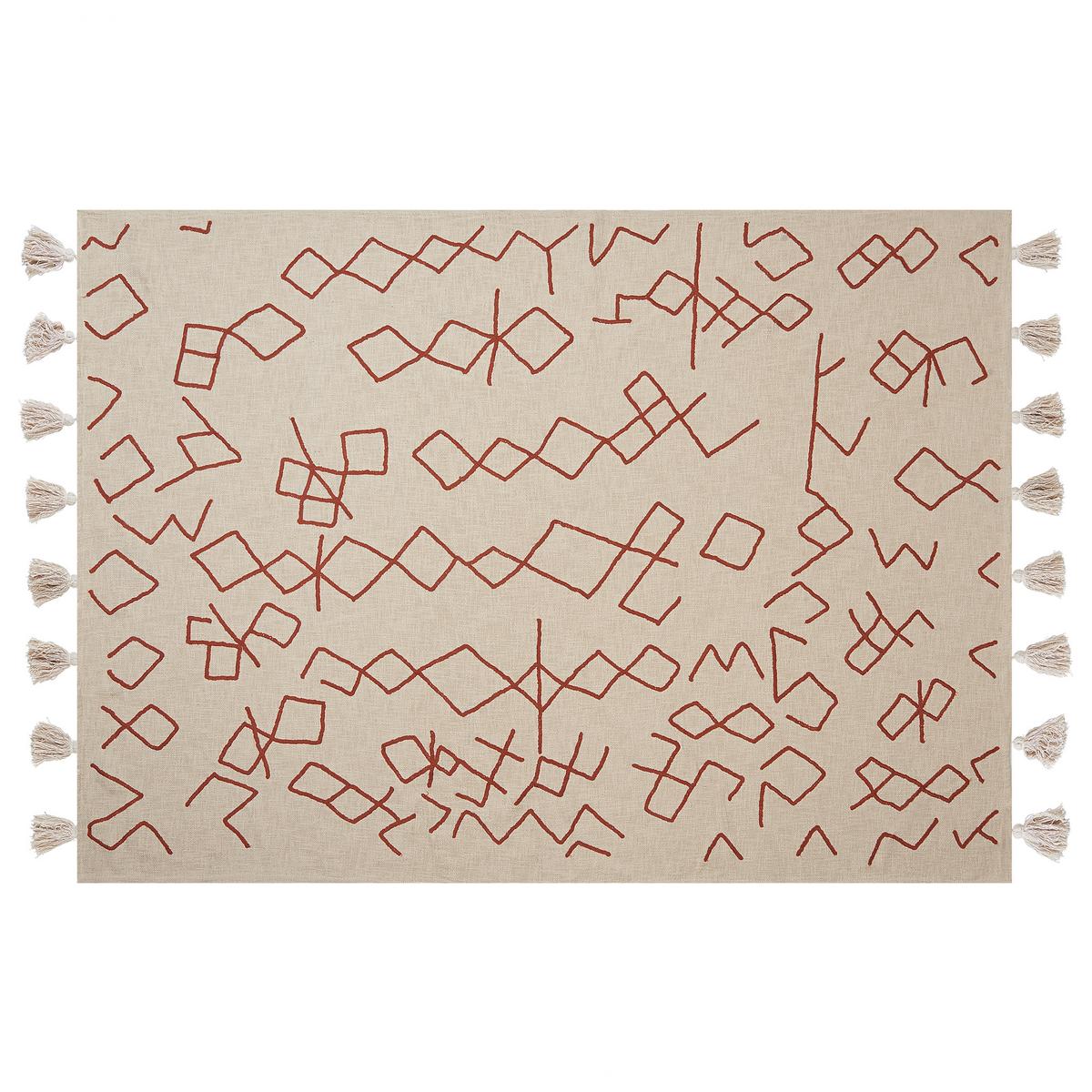 DECKE Beige Bhiwani 130/180 cm - Beige, Naturmaterialien/Textil (130/180cm) - Beliani
