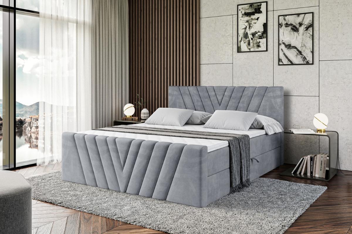 BOXBETT ERNINA-Z - 140x200 cm - H4 - Grau - Grau, Holzwerkstoff (140/200cm) - ALTDECOR